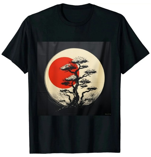 Shangniulu Japanese Zen potted style round neck T-shirt