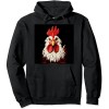 Shangniulu My Big Rooster Printed Black Hoodie