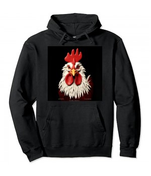 Shangniulu My Big Rooster Printed Black Hoodie