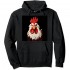 Shangniulu My Big Rooster Printed Black Hoodie