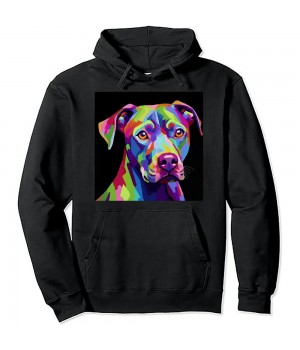 Shangniulu American Pitbull Terrier Pop Art Portrait for Dog Owners Pullover Hoodie