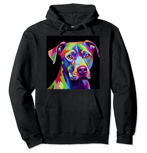 Shangniulu American Pitbull Terrier Pop Art Portrait for Dog Owners Pullover Hoodie