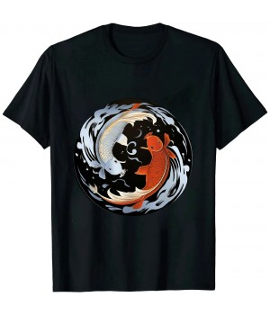 Shangniulu Yin And Yang Japanese Koi Fish T-Shirt