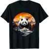 Shangniulu Panda Landscape Sun Animal Print Art Panda T-Shirt