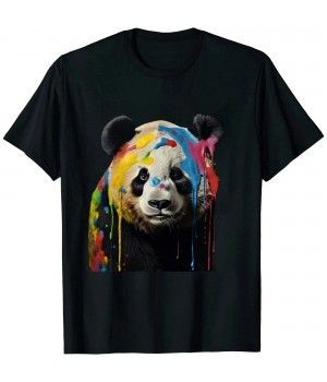 Shangniulu Large Panda Colourful Animal Panda Bear Zoo Art Panda T-Shirt