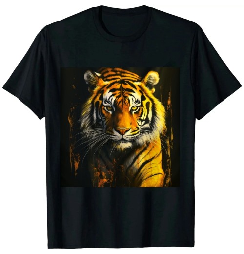 Shangniulu Tiger Artwork - Animal Art Zoo Tiger T-Shirt