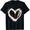 Shangniulu Cute Heart Graphic Crewneck Short Sleeve Regular Fit Casual Tee T-Shirts Tshirt Tops