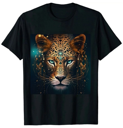 Shangniulu Leopard Artwork Fantasy - Art Animal Leopard T-Shirt