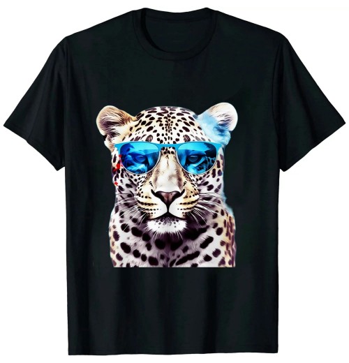 Shangniulu White Leopard Sunglasses Art - Animal Leopard T-Shirt