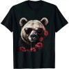 Shangniulu Panda Sunglasses Rose Artwork | Flowers Animal Panda T-Shirt