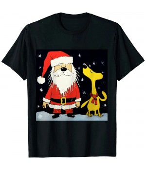 Shangniulu Holiday Snoopy Woodstock Antlers Santa Short Sleeve T-Shirt