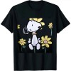 Shangniulu Snoopy Pink Daisy Flower T-Shirt