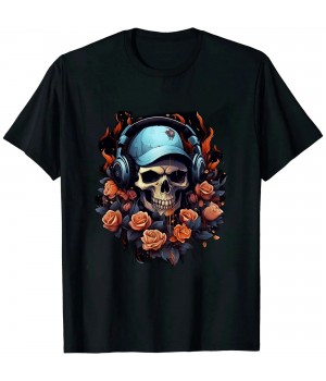 Shangniulu Nonconformist Vision: Captivating Skull Graphic Design T-Shirt