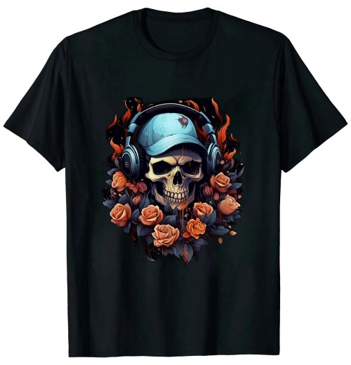 Shangniulu Nonconformist Vision: Captivating Skull Graphic Design T-Shirt