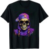 Shangniulu Rebellious Shades: Edgy Skull in Sunglasses Graphic Design T-Shirt