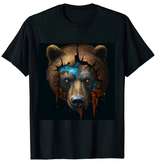 Bear Artwork Animal Fantasy Creative Animal Motif Bear T-Shirt