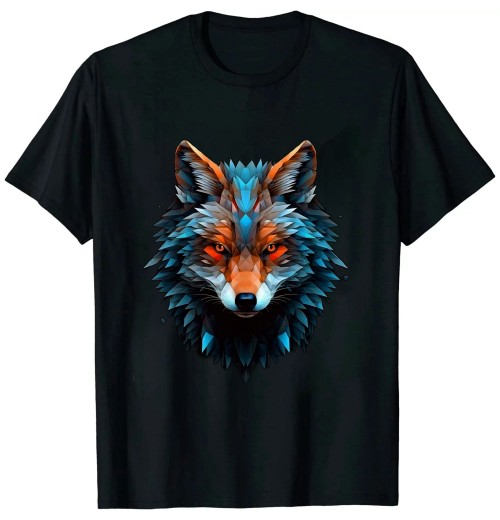 Shangniulu Fox Blue Eyes Animal Fox T-Shirt