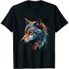 Shangniulu Wolf Colourful Animal Print Artwork Polygon Wolf T-Shirt