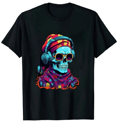 Shangniulu Unapologetic Creativity: Edgy Skull Graphic Design T-Shirt